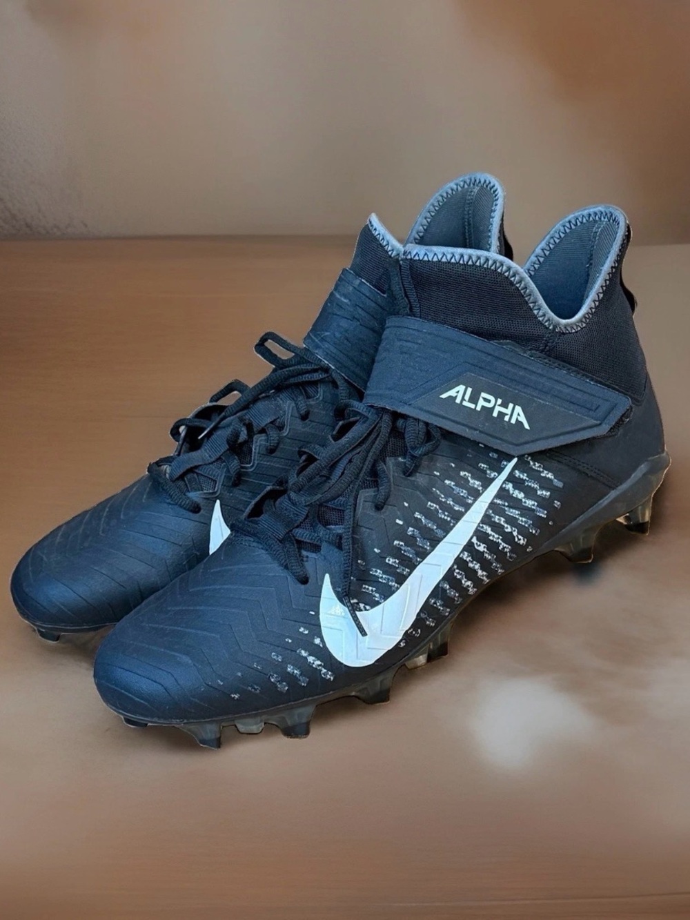 Nike Alpha Menace Pro 2 Mid Black with White Swoosh AQ3209-002 Men size 13
